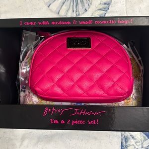NEW Betsey Johnson Set of Two Dome Makeup Bags